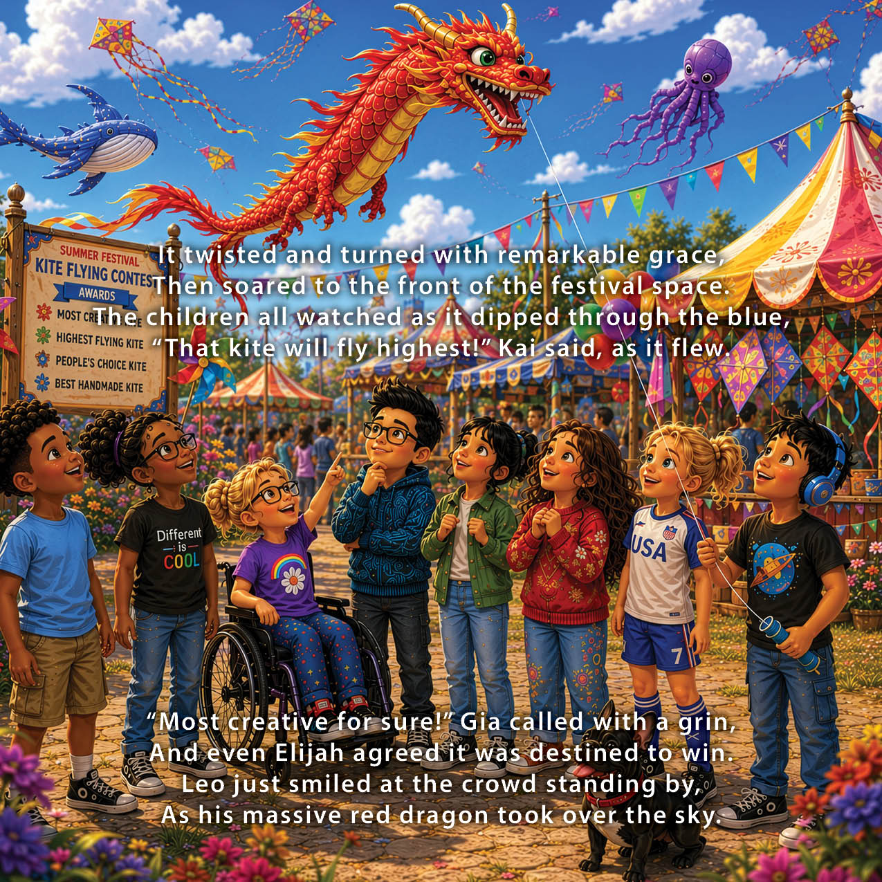 The dragon kite steals the show